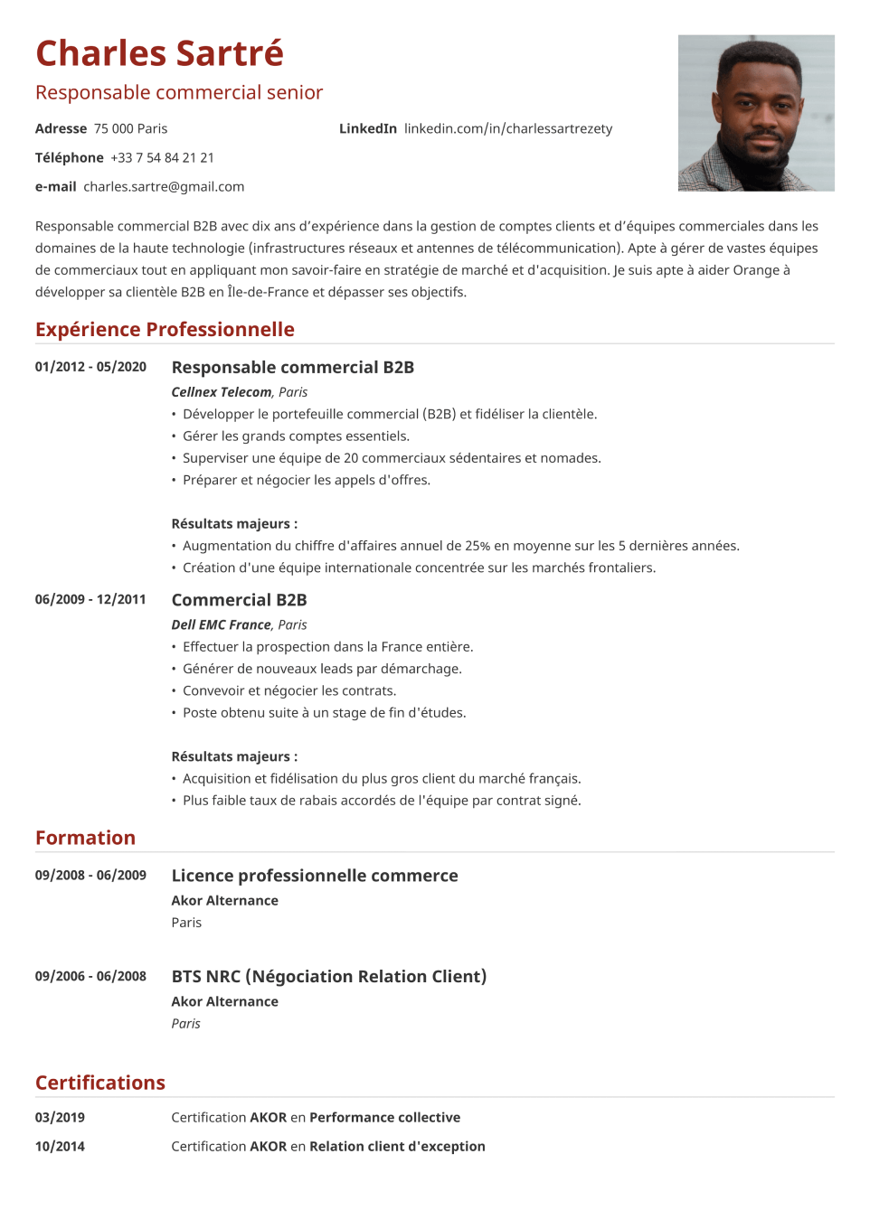 Modèle de CV simple